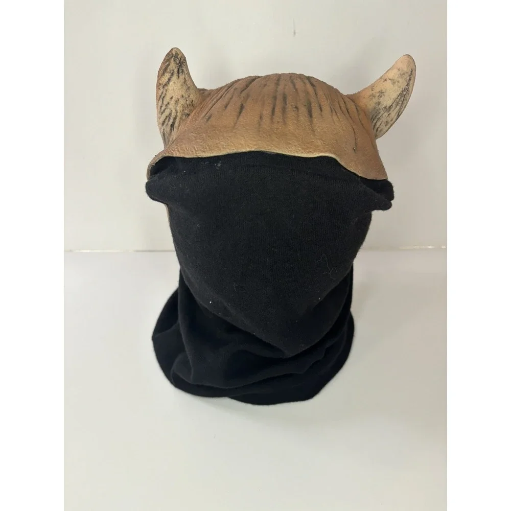 👻 1997 Be Something Studios BSS Fang Face Black Hood Scary Halloween Mask